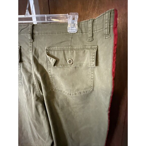 Scoop Utility Pant W Sz 18 Olive W/ Red Stripes On Sides Square Pocket Wide Leg - Picture 5 of 6